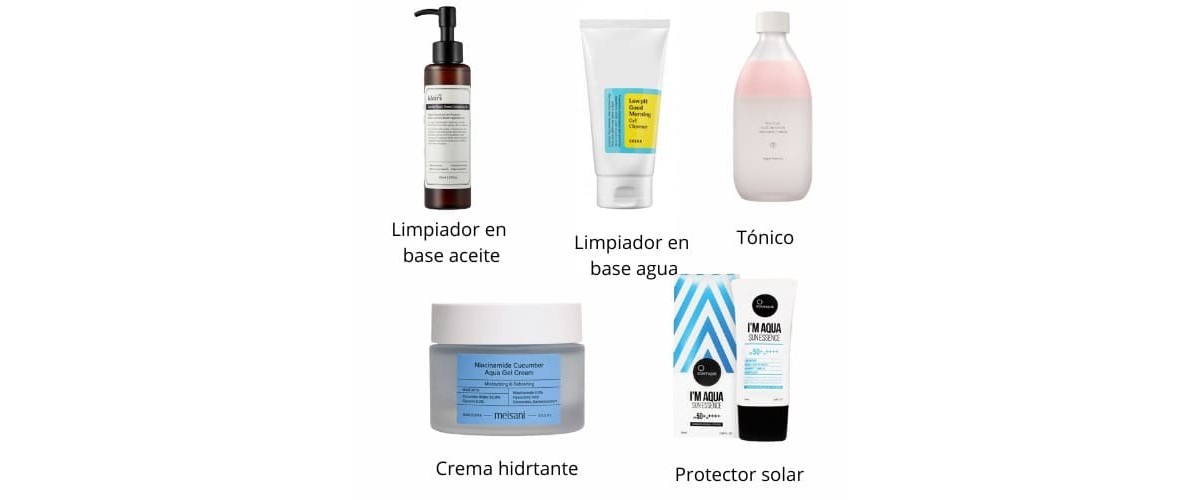 Comprar kit rutina cosmética coreana productos piel grasa, mixta o con acné para rutina skincare coreano.