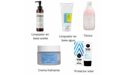 Comprar kit rutina cosmética coreana productos piel grasa, mixta o con acné para rutina skincare coreano.