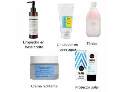 Comprar kit rutina cosmética coreana productos piel grasa, mixta o con acné para rutina skincare coreano.