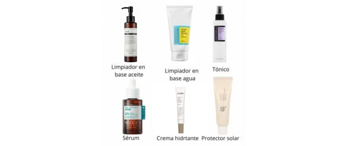 Rutina facial skincare con descuento con productos coreanos para piel con manchas