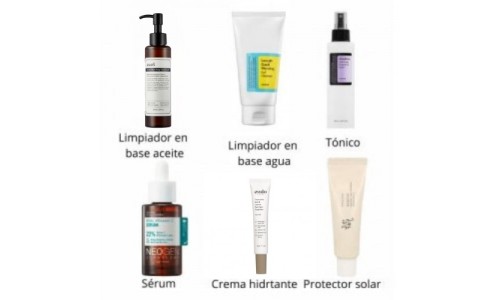 Rutina facial skincare con descuento con productos coreanos para piel con manchas