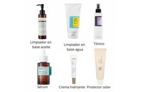 Rutina facial skincare con descuento con productos coreanos para piel con manchas