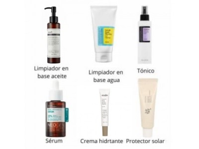 Rutina facial skincare con descuento con productos coreanos para piel con manchas