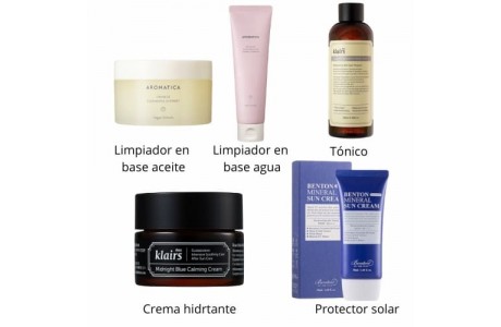 productos rutina coreana skincare piel sensiblo o rosácea